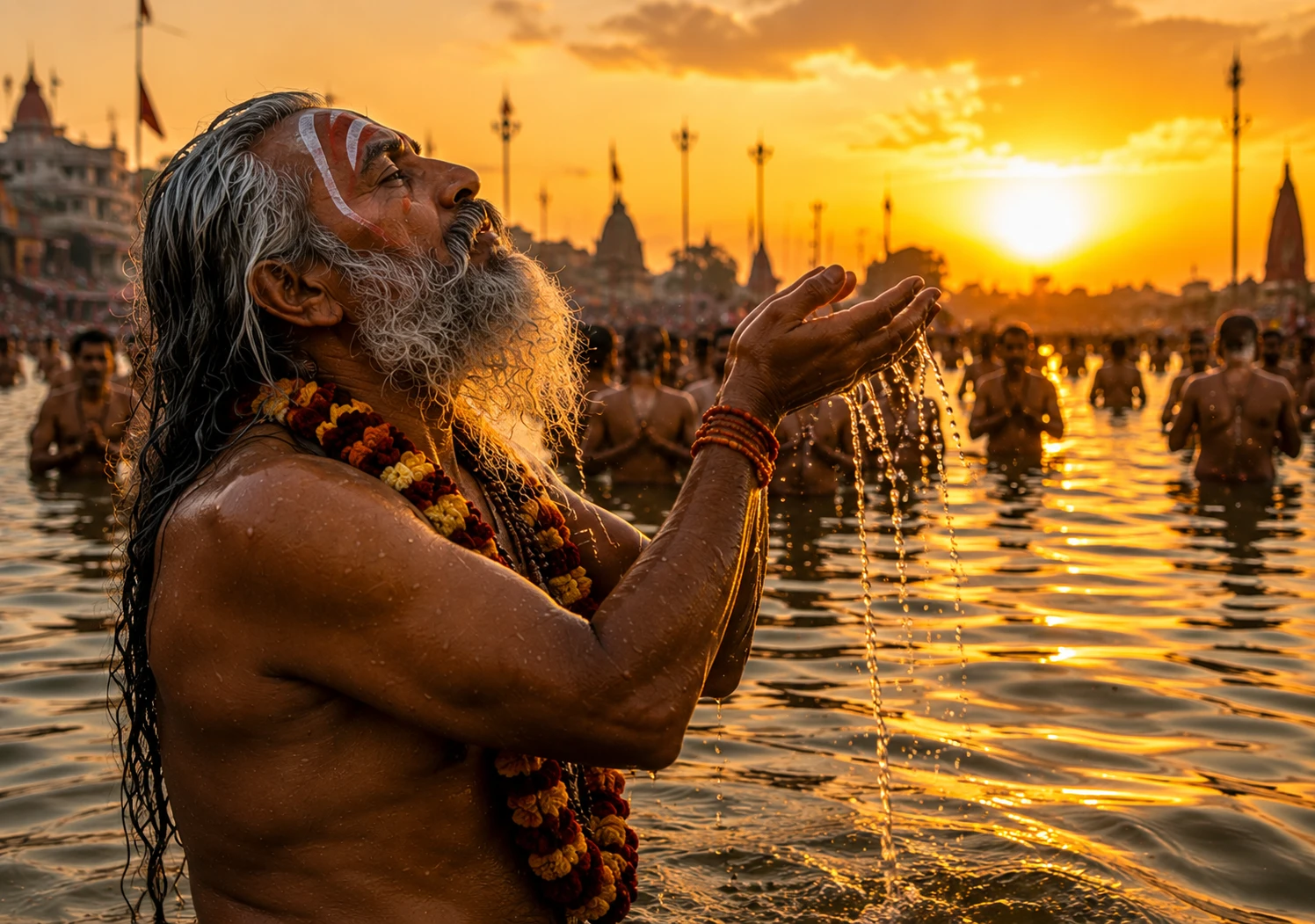 Devotees taking the holy bath at Simhastha Kumbh