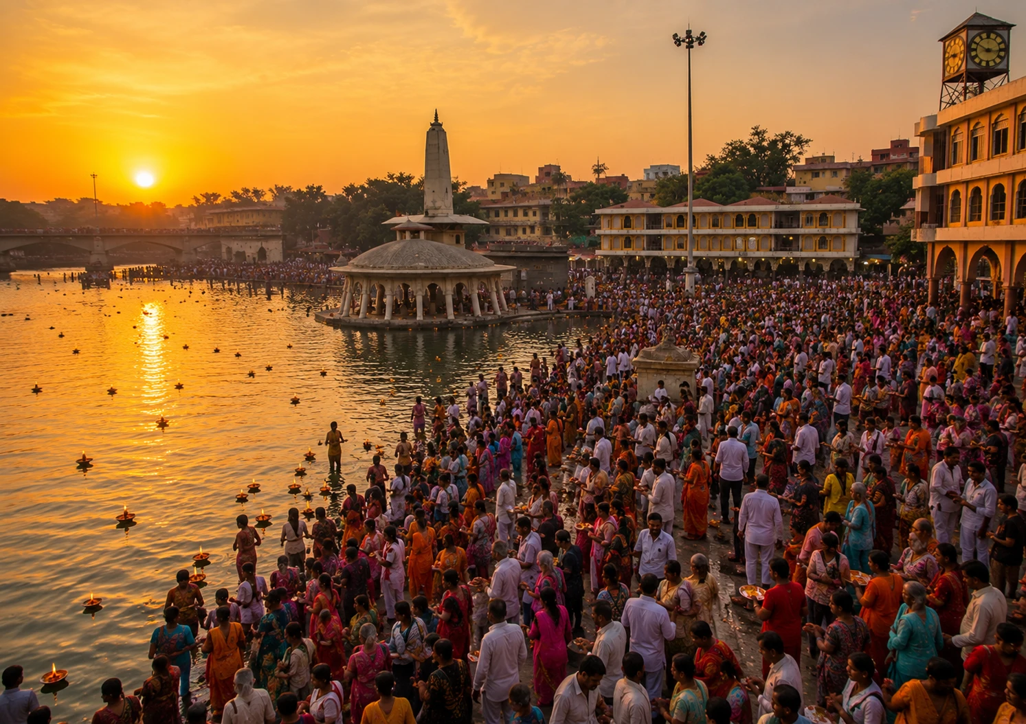 Nashik Kumbh pilgrims at Godavari Ghat